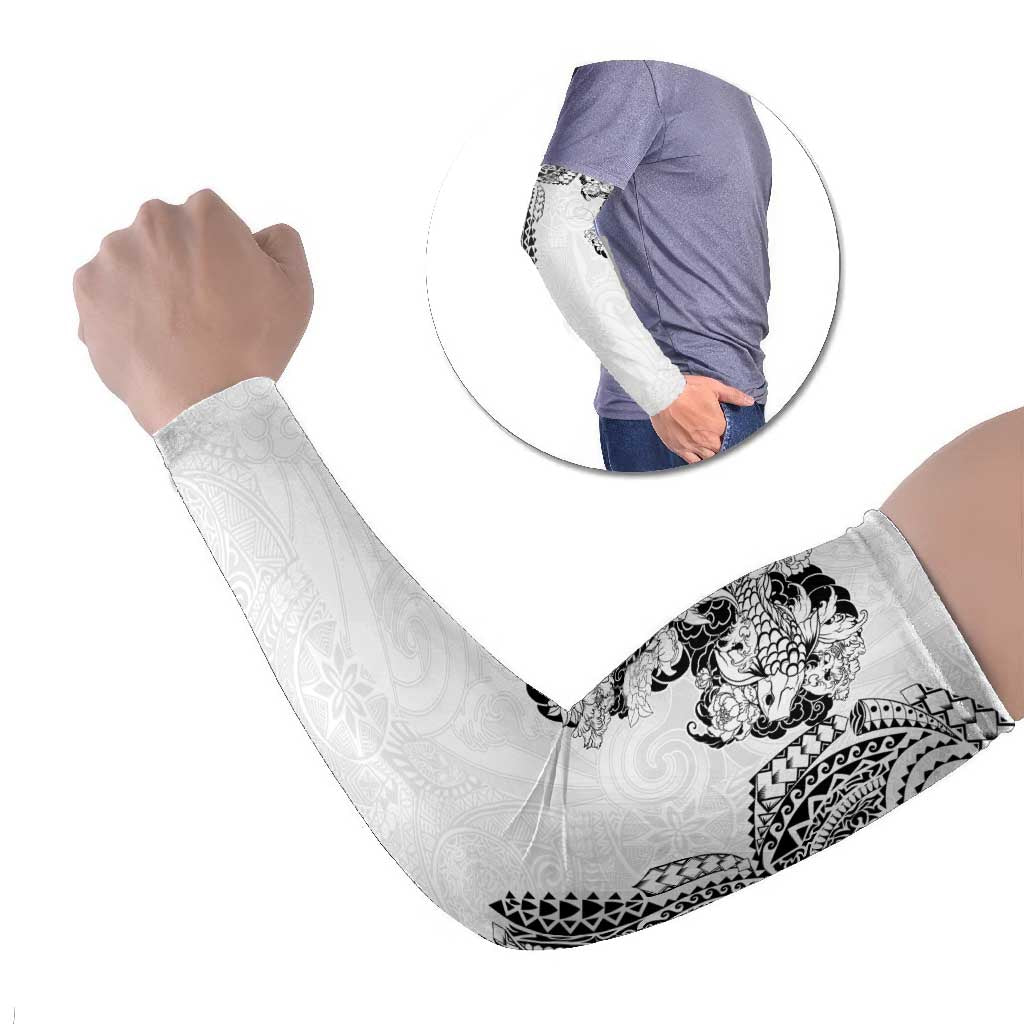 Japanese Irezumi and Hawaiian Polynesian Art Tattoo Arm Sleeves White Color LT03 Set of 2 White - Polynesian Pride