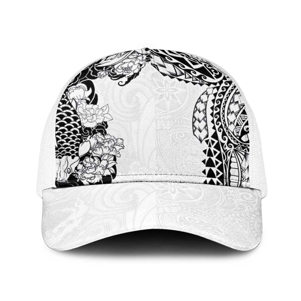 Japanese Irezumi and Hawaiian Polynesian Art Tattoo Baseball Net Cap White Color LT03 One Size White White - Polynesian Pride