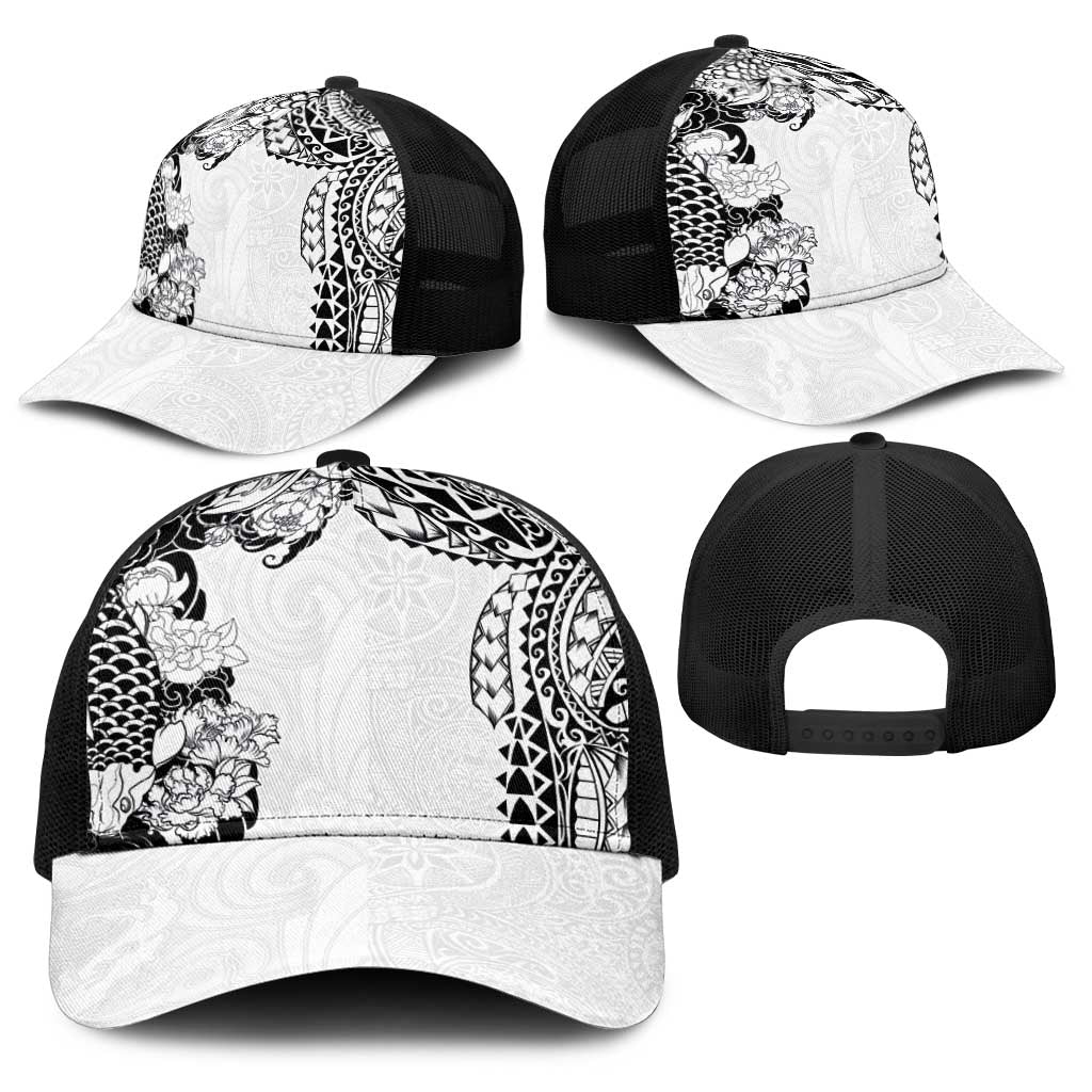 Japanese Irezumi and Hawaiian Polynesian Art Tattoo Baseball Net Cap White Color LT03 - Polynesian Pride