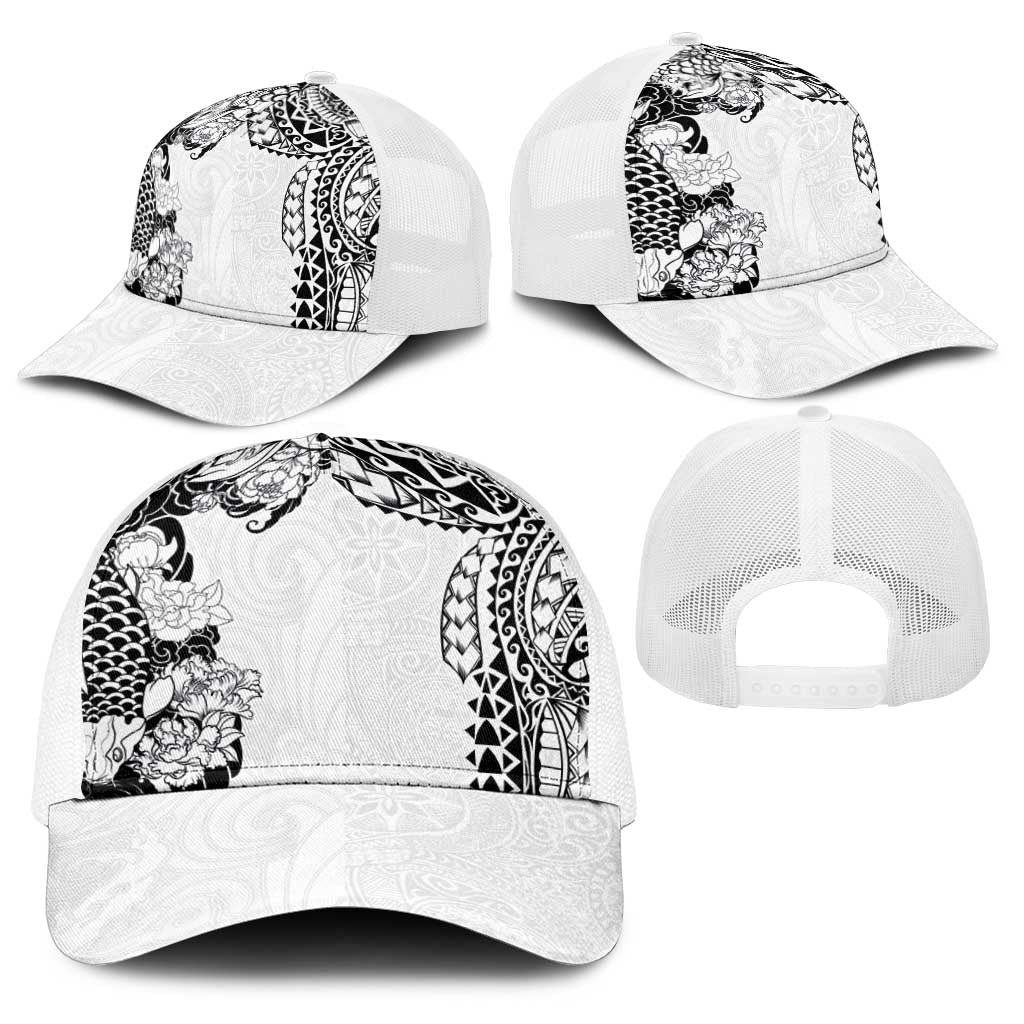 Japanese Irezumi and Hawaiian Polynesian Art Tattoo Baseball Net Cap White Color LT03 - Polynesian Pride