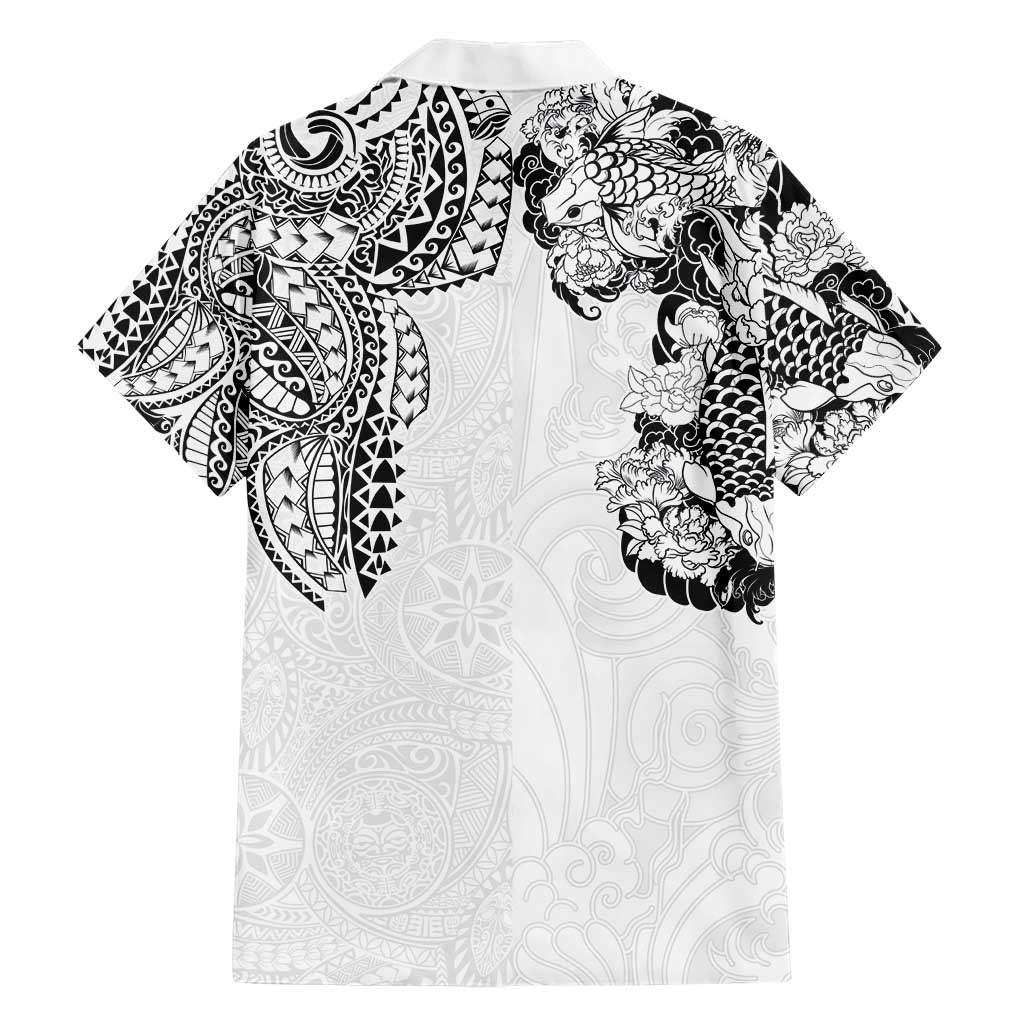 Japanese Irezumi and Hawaiian Polynesian Art Tattoo Hawaiian Shirt White Color LT03 - Polynesian Pride
