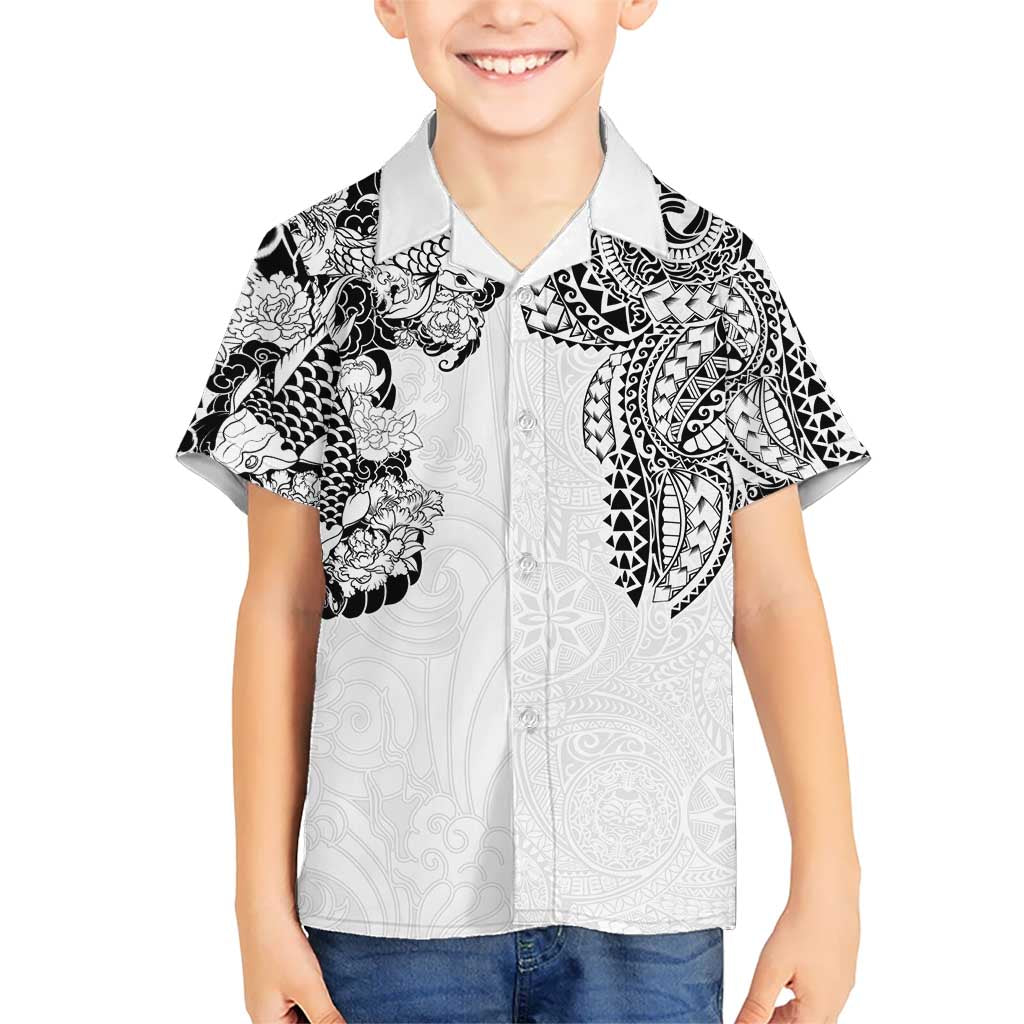 Japanese Irezumi and Hawaiian Polynesian Art Tattoo Hawaiian Shirt White Color LT03 - Polynesian Pride