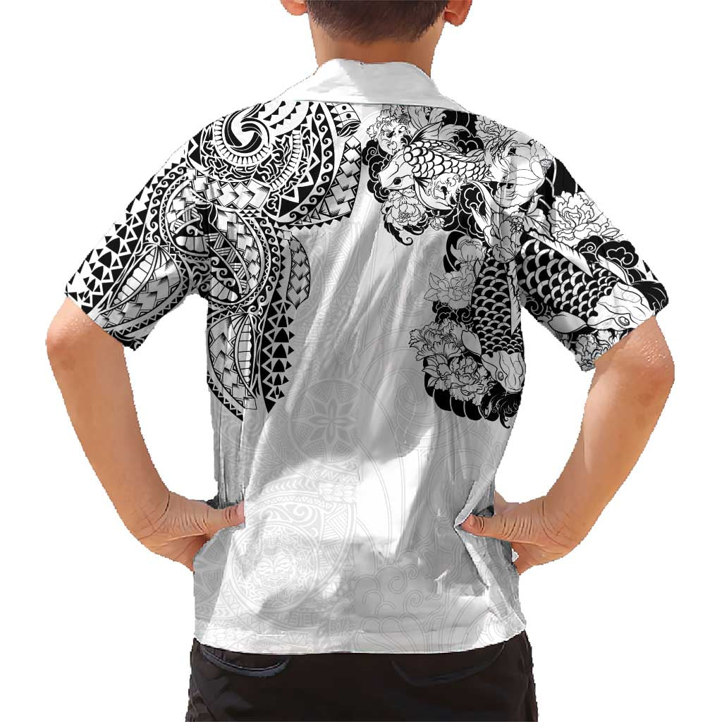 Japanese Irezumi and Hawaiian Polynesian Art Tattoo Hawaiian Shirt White Color LT03 - Polynesian Pride