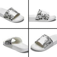 Japanese Irezumi and Hawaiian Polynesian Art Tattoo Slide Sandals White Color LT03 - Polynesian Pride