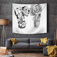 Japanese Irezumi and Hawaiian Polynesian Art Tattoo Tapestry White Color LT03 White - Polynesian Pride