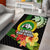 Hawaii Kaimuki High School Area Rug Tribal Kakau Pattern Mix Hibiscus Flower LT03 - Polynesian Pride