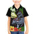 Hawaii Kaimuki High School Family Matching Mermaid Dress and Hawaiian Shirt Tribal Kakau Pattern Mix Hibiscus Flower LT03 Son's Shirt Black - Polynesian Pride