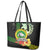 Hawaii Kaimuki High School Leather Tote Bag Tribal Kakau Pattern Mix Hibiscus Flower LT03 - Polynesian Pride