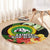 Hawaii Kaimuki High School Round Carpet Tribal Kakau Pattern Mix Hibiscus Flower LT03 - Polynesian Pride