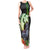 Hawaii Kaimuki High School Tank Maxi Dress Tribal Kakau Pattern Mix Hibiscus Flower LT03 Women Black - Polynesian Pride