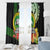 Hawaii Kaimuki High School Window Curtain Tribal Kakau Pattern Mix Hibiscus Flower LT03 - Polynesian Pride