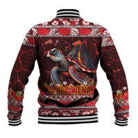 Hawaii KaUla Wena Volcano Turtle Baseball Jacket Lava and Tropical Plants Tribal Pattern LT03 - Polynesian Pride