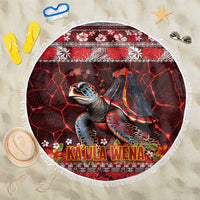 Hawaii KaUla Wena Volcano Turtle Beach Blanket Lava and Tropical Plants Tribal Pattern LT03 One Size 150cm Red - Polynesian Pride