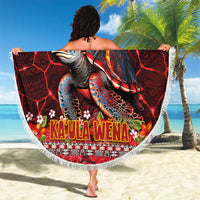 Hawaii KaUla Wena Volcano Turtle Beach Blanket Lava and Tropical Plants Tribal Pattern LT03 - Polynesian Pride