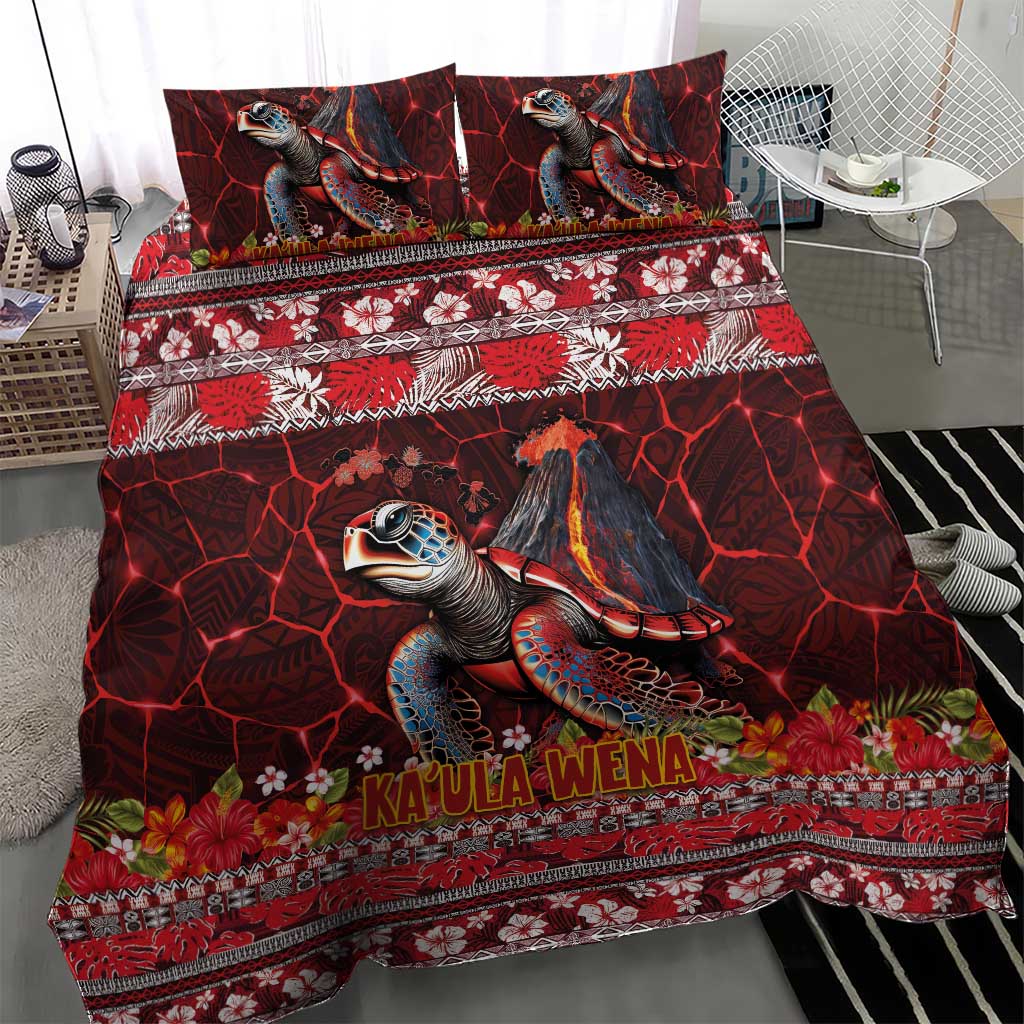 Hawaii KaUla Wena Volcano Turtle Bedding Set Lava and Tropical Plants Tribal Pattern LT03 - Polynesian Pride