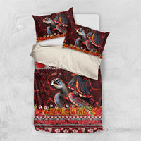 Hawaii KaUla Wena Volcano Turtle Bedding Set Lava and Tropical Plants Tribal Pattern LT03 US Twin 172cm x 218cm Red - Polynesian Pride