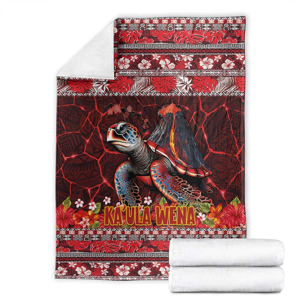 Hawaii KaUla Wena Volcano Turtle Blanket Lava and Tropical Plants Tribal Pattern LT03 - Polynesian Pride