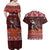 Hawaii KaʻUla Wena Volcano Turtle Couples Matching Off Shoulder Maxi Dress and Hawaiian Shirt Lava and Tropical Plants Tribal Pattern