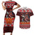 Hawaii KaʻUla Wena Volcano Turtle Couples Matching Short Sleeve Bodycon Dress and Hawaiian Shirt Lava and Tropical Plants Tribal Pattern