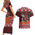 Hawaii KaʻUla Wena Volcano Turtle Couples Matching Short Sleeve Bodycon Dress and Hawaiian Shirt Lava and Tropical Plants Tribal Pattern