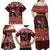 Hawaii KaʻUla Wena Volcano Turtle Family Matching Off Shoulder Maxi Dress and Hawaiian Shirt Lava and Tropical Plants Tribal Pattern