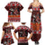 Hawaii KaʻUla Wena Volcano Turtle Family Matching Summer Maxi Dress and Hawaiian Shirt Lava and Tropical Plants Tribal Pattern