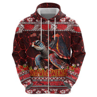 Hawaii KaUla Wena Volcano Turtle Hoodie Lava and Tropical Plants Tribal Pattern LT03 - Polynesian Pride