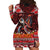 Hawaii KaʻUla Wena Volcano Turtle Hoodie Dress Lava and Tropical Plants Tribal Pattern