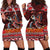 Hawaii KaʻUla Wena Volcano Turtle Hoodie Dress Lava and Tropical Plants Tribal Pattern