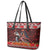 Hawaii KaʻUla Wena Volcano Turtle Leather Tote Bag Lava and Tropical Plants Tribal Pattern