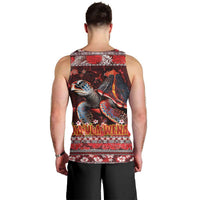 Hawaii KaUla Wena Volcano Turtle Men Tank Top Lava and Tropical Plants Tribal Pattern LT03 - Polynesian Pride