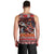 Hawaii KaʻUla Wena Volcano Turtle Men Tank Top Lava and Tropical Plants Tribal Pattern