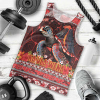 Hawaii KaUla Wena Volcano Turtle Men Tank Top Lava and Tropical Plants Tribal Pattern LT03 - Polynesian Pride