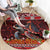 Hawaii KaʻUla Wena Volcano Turtle Round Carpet Lava and Tropical Plants Tribal Pattern