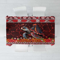 Hawaii KaUla Wena Volcano Turtle Tablecloth Lava and Tropical Plants Tribal Pattern LT03 Red - Polynesian Pride