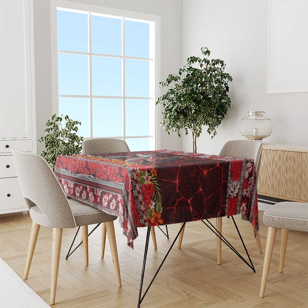 Hawaii KaUla Wena Volcano Turtle Tablecloth Lava and Tropical Plants Tribal Pattern LT03 - Polynesian Pride