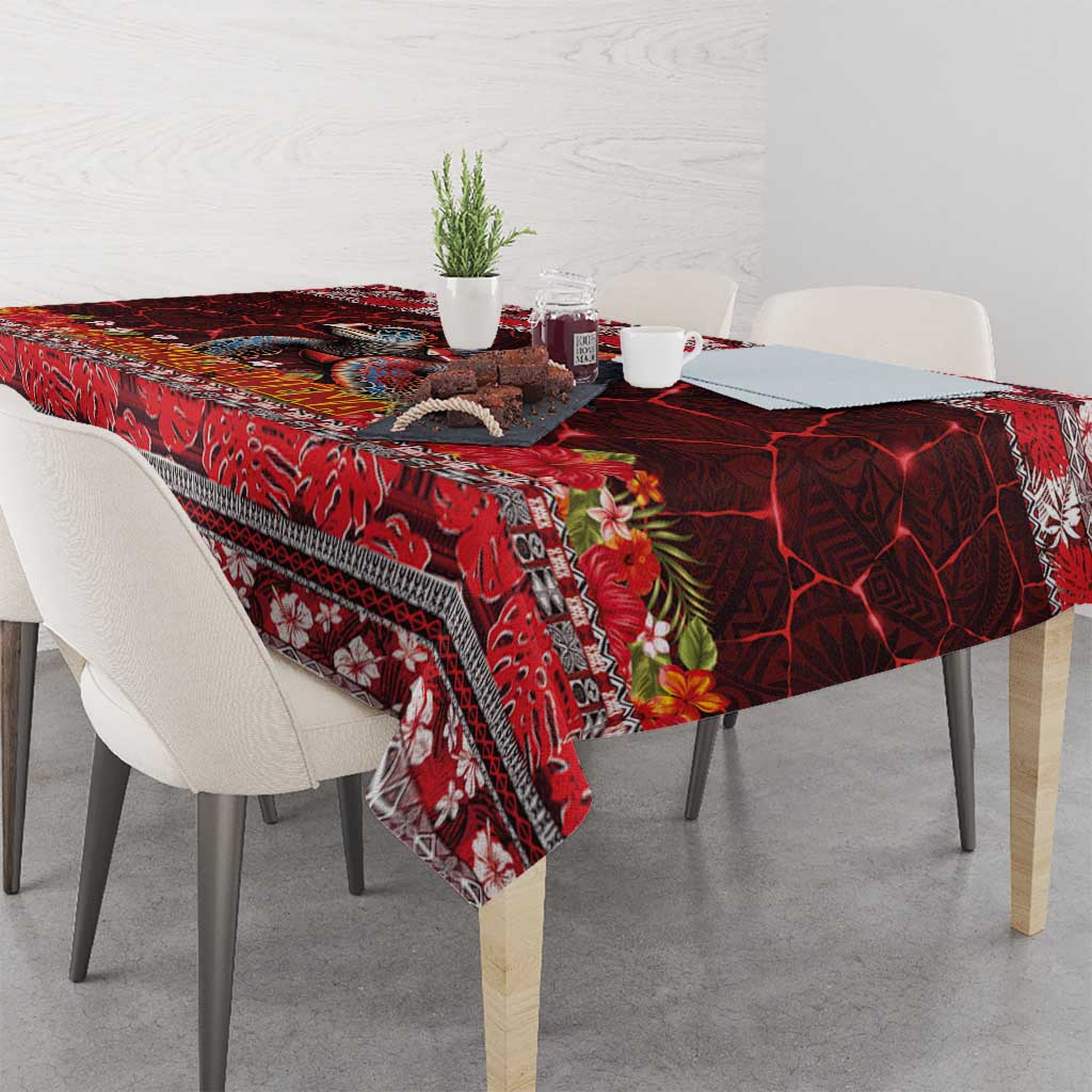 Hawaii KaUla Wena Volcano Turtle Tablecloth Lava and Tropical Plants Tribal Pattern LT03 - Polynesian Pride