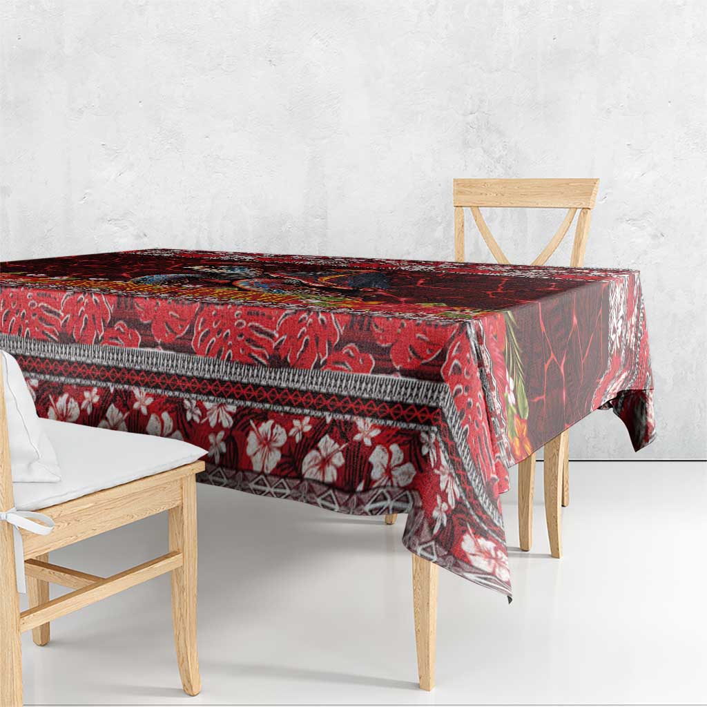 Hawaii KaUla Wena Volcano Turtle Tablecloth Lava and Tropical Plants Tribal Pattern LT03 - Polynesian Pride