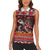 Hawaii KaʻUla Wena Volcano Turtle Women Sleeveless Polo Shirt Lava and Tropical Plants Tribal Pattern