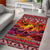 Hawaii KaʻUla Wena Octopus Area Rug Oceanic Red with Corals and Tropical On Sunset Landscape