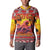 Hawaii KaʻUla Wena Octopus Button Sweatshirt Oceanic Red with Corals and Tropical On Sunset Landscape