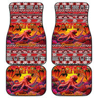 Hawaii KaUla Wena Octopus Car Mats Oceanic Red with Corals and Tropical On Sunset Landscape LT03 - Polynesian Pride