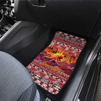 Hawaii KaUla Wena Octopus Car Mats Oceanic Red with Corals and Tropical On Sunset Landscape LT03 - Polynesian Pride