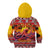 Hawaii KaʻUla Wena Octopus Kid Hoodie Oceanic Red with Corals and Tropical On Sunset Landscape