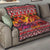 Hawaii KaʻUla Wena Octopus Quilt Oceanic Red with Corals and Tropical On Sunset Landscape