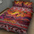 Hawaii KaʻUla Wena Octopus Quilt Bed Set Oceanic Red with Corals and Tropical On Sunset Landscape