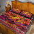 Hawaii KaʻUla Wena Octopus Quilt Bed Set Oceanic Red with Corals and Tropical On Sunset Landscape