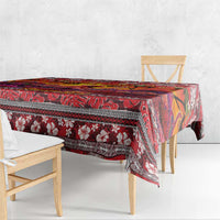 Hawaii KaUla Wena Octopus Tablecloth Oceanic Red with Corals and Tropical On Sunset Landscape LT03 - Polynesian Pride