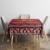 Hawaii KaUla Wena Octopus Tablecloth Oceanic Red with Corals and Tropical On Sunset Landscape LT03 - Polynesian Pride