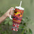 Hawaii KaʻUla Wena Octopus Tumbler With Handle Oceanic Red with Corals and Tropical On Sunset Landscape